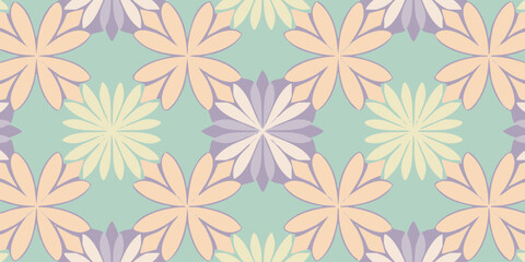 Fototapeta premium Floral Pattern in Pastel Colors A Seamless and Decorative Design for Backgrounds and Textiles