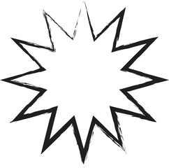 Brush star shape. Geometric design