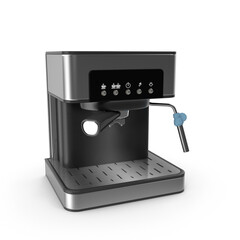 modern compact coffee machine side angle, for daily espresso brewing