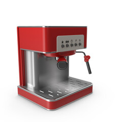 red espresso coffee maker left angle for modern home kitchen use