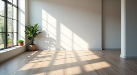 Fototapeta premium Plant in a pot in a room with a window