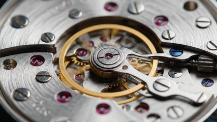Intricate mechanism of a watch movement close-up macro photography timepiece precision engineering modern design