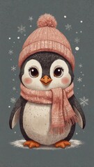Obraz premium Christmas Penguin Illustration