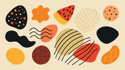 An assortment of unique shapes and patterns, showcasing diverse designs and styles..eps