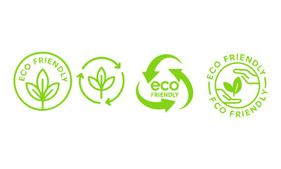 Eco Protection Line Art Logo Set Vector illustration, easily editable.