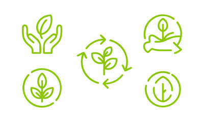Eco Friendly Line Icon Set Vector illustration, easily editable.