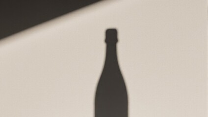 Shadow of a Wine Bottle on a White Surface.