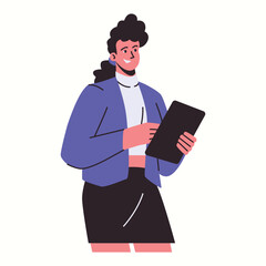 Illustration of an Business woman explaining