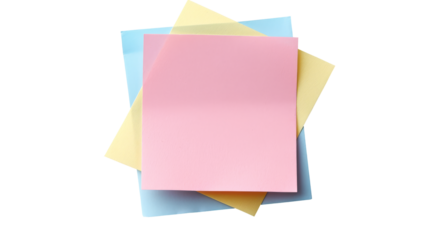 Pastel notes on white background