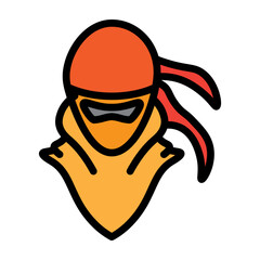 Ninja Boss Vector Filled Icon Design