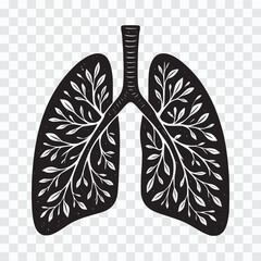 Human Lungs Respiratory System Anatomy Silhouette Smoking Lungs Concept Art – Vintage Style Human Respiratory System Vector Collection Engraved Lungs Silhouette Pack for Print & Design