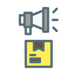 marketing product. This is a vector single icon with a filled outline style. Suitable for any purpose, such as website design, mobile app design, logo design, pattern design, etc.	