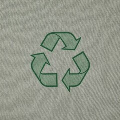 Recycling Symbol Representing Sustainability and Environmental Conservation on Textured Surface