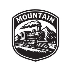 Vintage Mountain Express Steam Train Emblem Vintage Train Rides Emblem Set for Branding & Merch