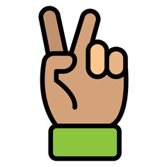 Obraz premium VictoryHand Vector Filled Icon Design