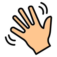 WavingHand Vector Filled Icon Design
