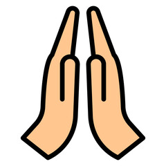 PrayingHands Vector Filled Icon Design