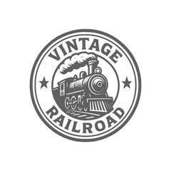 Vintage Railroad Locomotive Badge Emblem Retro Railway Badge Set – Vintage Train Illustrations