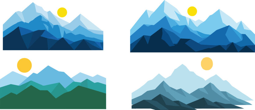 Low-Poly Mountain Landscape Illustration