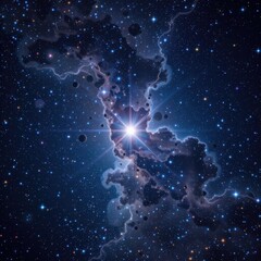 Vibrant Nebula Illuminated by Stars in the Vastness of Space with Cosmic Background