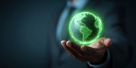 Global sustainability initiatives business world digital art corporate environment inspirational concept