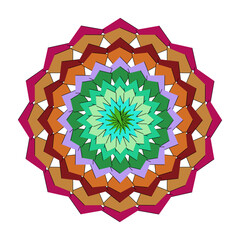 Smoke colorful mandala pattern isolated on, a beautiful symmetrical design