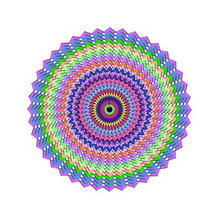 Smoke colorful mandala pattern isolated on, a symmetrical design