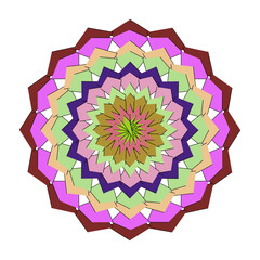 Smoke pastel colored mandala isolated on, a delicate symmetrical pattern