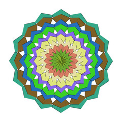 Smoke colorful mandala design isolated on, a geometric kaleidoscope art