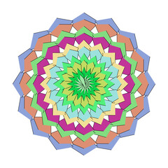 Smoke colorful mandala design isolated on, a geometric kaleidoscope art
