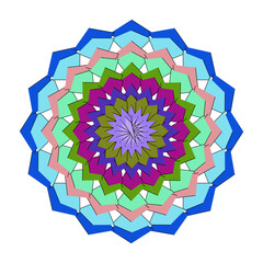 Smoke colorful mandala design isolated on, a geometric kaleidoscope art