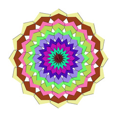Smoke colorful mandala isolated on, a symmetrical and spiritual symbol