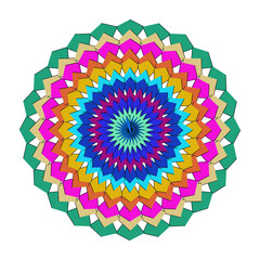 Smoke vibrant mandala isolated on, a colorful and intricate design