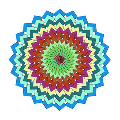 Smoke colorful mandala isolated on, a beautiful symmetrical design