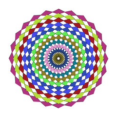 Smoke colorful mandala isolated on, a beautiful symmetrical design