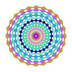 Smoke beautiful colorful mandala isolated on, a symmetrical design