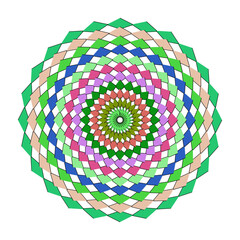 Smoke colorful mandala pattern isolated on, a geometric design
