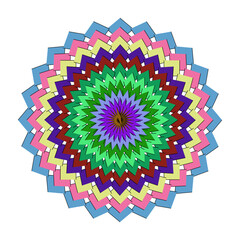 Smoke colorful geometric mandala pattern isolated on, a design
