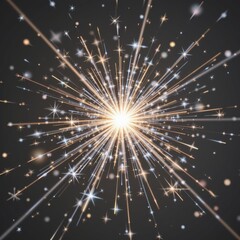 Magical Sparkling Light Explosion in a Dark Background Creating an Enchanting Atmosphere