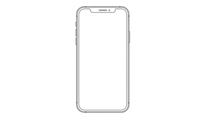 Smartphone outline on black background minimalist mobile device illustration