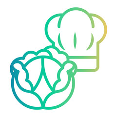 cabbage Line Gradient Icon