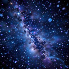 Vibrant Cosmic Nebula Forming Stars in an Expansive Universe Full of Twinkling Galaxies