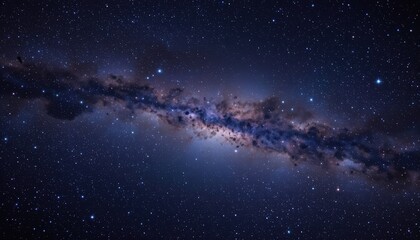 Vast Galaxy Displaying Bright Stars and Cosmic Dust in a Dark Night Sky