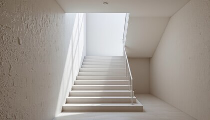 Staircase With Clean Lines and Natural Light in a Minimalist Interior Space
