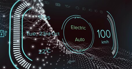 Cluster displaying acceleration on throttle to show speed rising or falling, selector cycling modes - Powered by Adobe
