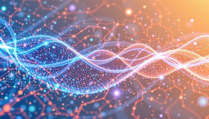 Abstract Digital Waves of Light Representing Energy Flow and Connectivity in a Futuristic Context