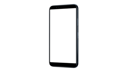 Sleek smartphone on black background with minimalist design and modern technology