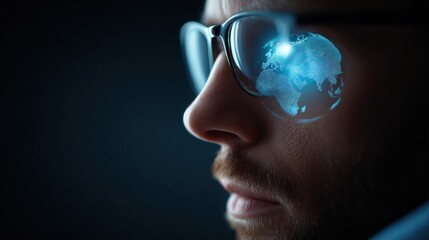 Innovative technology vision futuristic city digital art intimate environment close-up viewpoint global connectivity concept