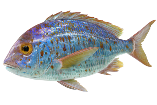 Grilled Fish in Photorealistic 3D Render isolated on transparent background