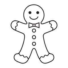 Obraz premium line art of gingerbread cartoon vector